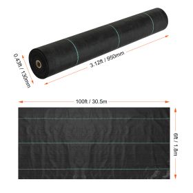 VEVOR 3FTx50FT Premium Heavy Duty Weed Barrier Landscape Fabric, 3.2OZ Woven Geotextile Fabric Under Gravel, High Permeability For Weed Blocker Weed M