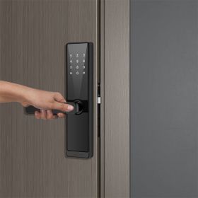 WAFU Smart Door Lock Keyless Entry Door Lock Handle with Cards and Keys Biometric Door Lock Tuya App Remote Operation WiFi Smart Lock for 30-100mm Off
