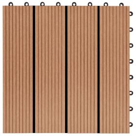 vidaXL 11 pcs Decking Tiles WPC 30x30 cm 1 sqm Teak Colour