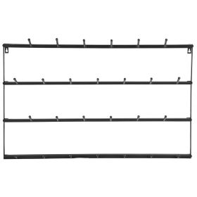 Wrought Iron Tea Cup Rack Wall Mounted Coffee Mug Storage Display Organizer Black4‚ÄëLayer