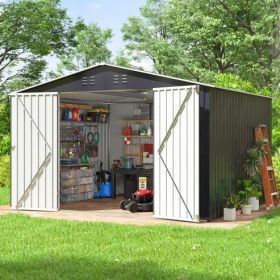 Outdoor Sheds 6FT X 8FT   Outdoor Storage Clearance, Metal Anti-Corrosion Utility Tool House With Lockable Door   Shutter Vents, Waterproof Storage Ga