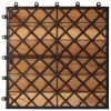 10 pcs Acacia Decking Tiles 11.8"x11.8" Vertical Pattern