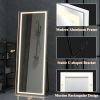 LED aluminum alloy right angled rectangular white full-length mirror with stand 63 * 20 * 1 inch Bathroom Vanity Mirror for Bedroom Entryway