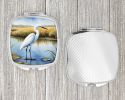 Snowy Egret in Coastal Marshes Compact Mirror Decorative Travel Makeup Mirror for Women Girls Gifts Pocket Makeup Mirror Folding Handheld