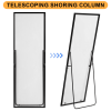 Aluminum alloy thin edged rectangular black full-length mirror with stand 64 * 21 * 1 inch Bathroom Vanity Mirror for Bedroom Entryway