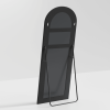 Wooden arched black full-length mirror with stand. wall mirror, bathroom makeup mirror, bedroom foyer, clothing store, wall mounted. 73 "* 31"