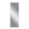 LED aluminum alloy frameless rounded rectangular silver full-length mirror with stand 63 * 16 * 1 inch Bathroom Vanity Mirror for Bedroom Entryway