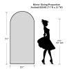 Wooden arched black full-length mirror with stand. wall mirror, bathroom makeup mirror, bedroom foyer, clothing store, wall mounted. 73 "* 31"