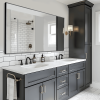 Aluminum alloy thin edged rectangular black full-length mirror 59 * 35 * 1 inch Bathroom Vanity Mirror for Bedroom Entryway, Living/Dressing Room