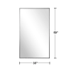 Aluminum alloy thin edged rectangular black full-length mirror 59 * 35 * 1 inch Bathroom Vanity Mirror for Bedroom Entryway, Living/Dressing Room