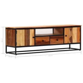 vidaXL M√≥vel de TV 120x30x40 cm madeira recuperada maci√ßa e a√ßo
