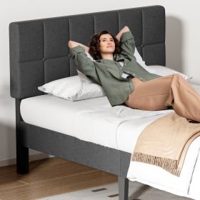 Full Bed Frame With Headboard (Option: Twindark grey)