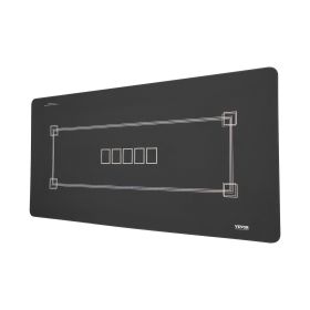 VEVOR Poker Table Top 70 x 35 Inch Poker Mat 6-8 Players Foldable with Bag Black (Default: Default)